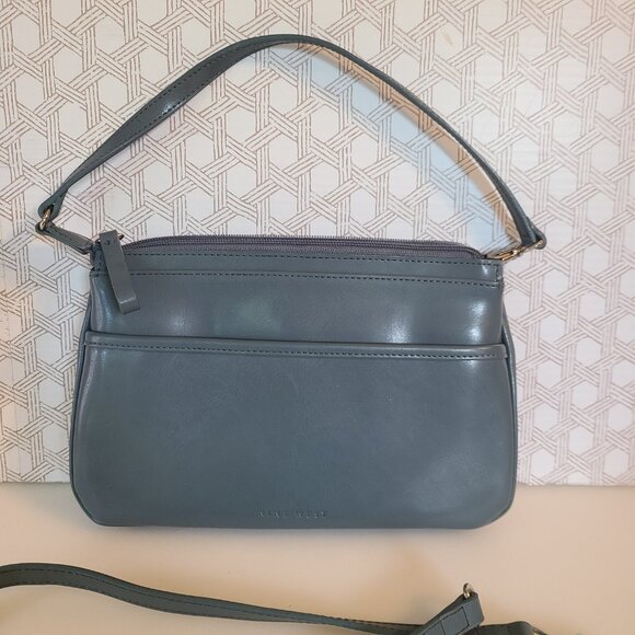 Vintage Nine West Sage Blue Crossbody Bag with Straps - Picture 4 of 12